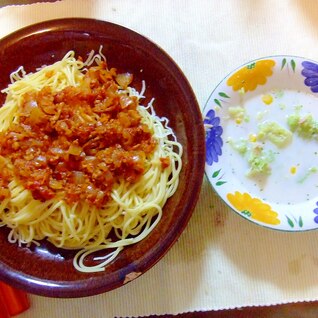 トマトのミートパスタ